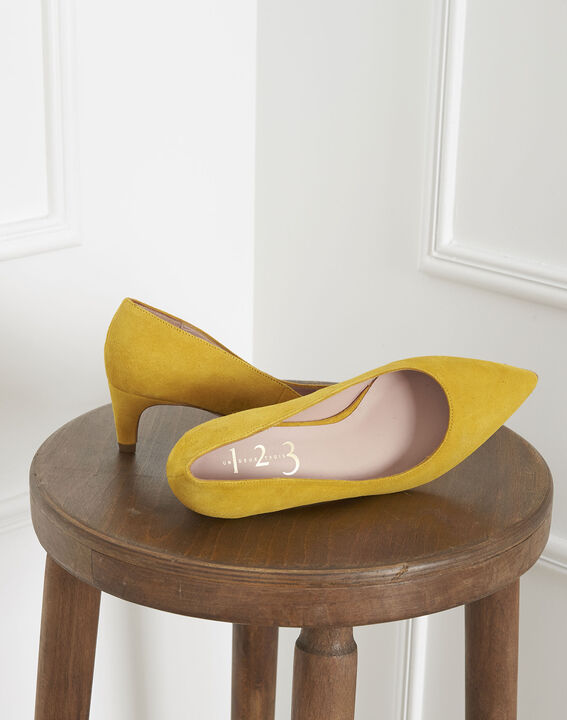 Lili yellow suede leather high heels | 1-2-3 Lili yellow suede leather high heels PhotoZ | 1-2-3