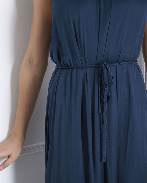 Ivana long dark green satin dress dark teal.