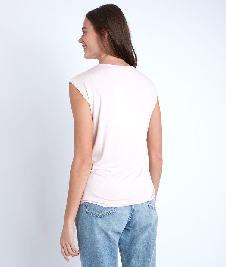 Neptune nude dual-material blouse nude.