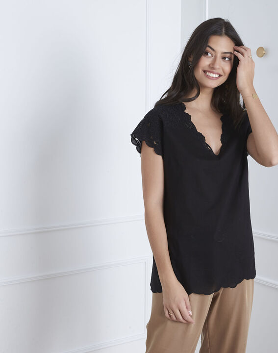 Volage black embroidered blouse | 1-2-3 Volage black embroidered blouse PhotoZ | 1-2-3