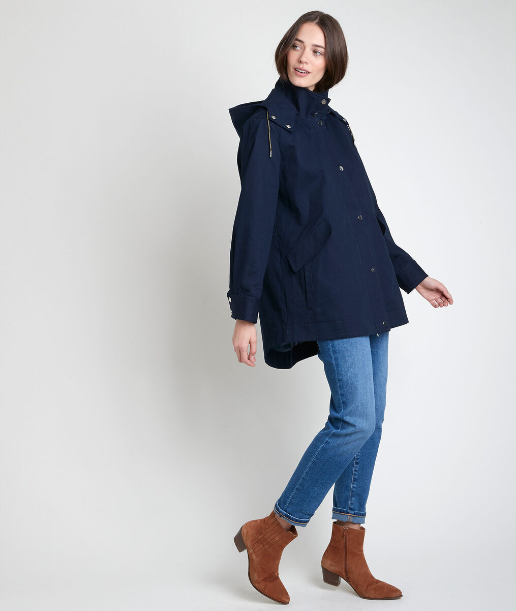 Naelia navy cotton parka | 1-2-3 Naelia navy cotton parka PhotoZ | 1-2-3