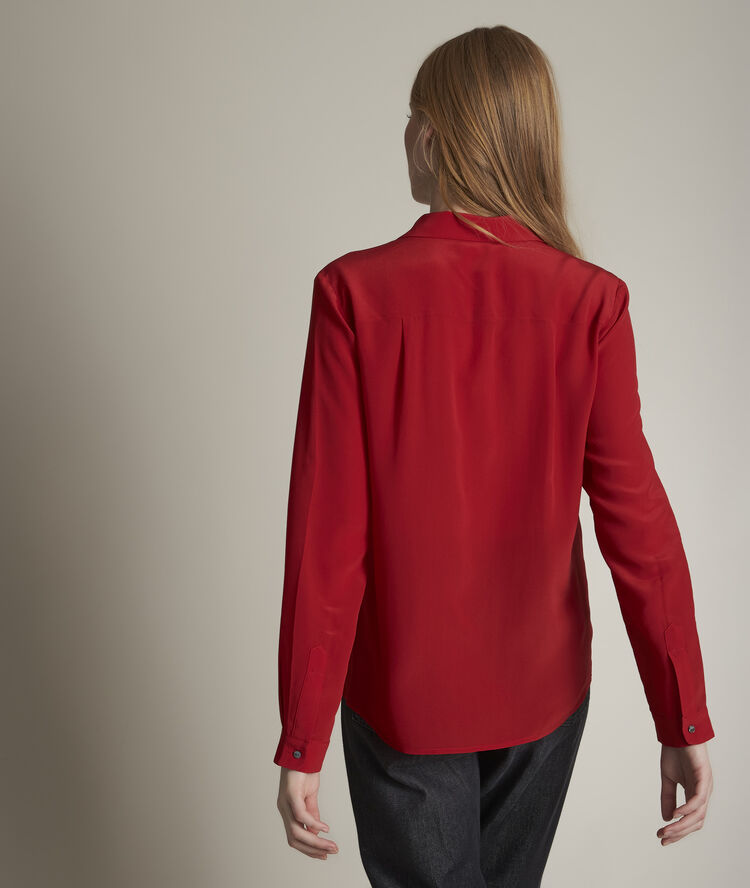 Maelle red silk shirt flame.