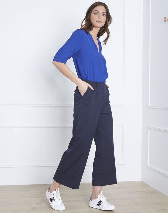 Gabin loose fit blue trousers with creases | 1-2-3 Gabin loose fit blue trousers with creases PhotoZ | 1-2-3