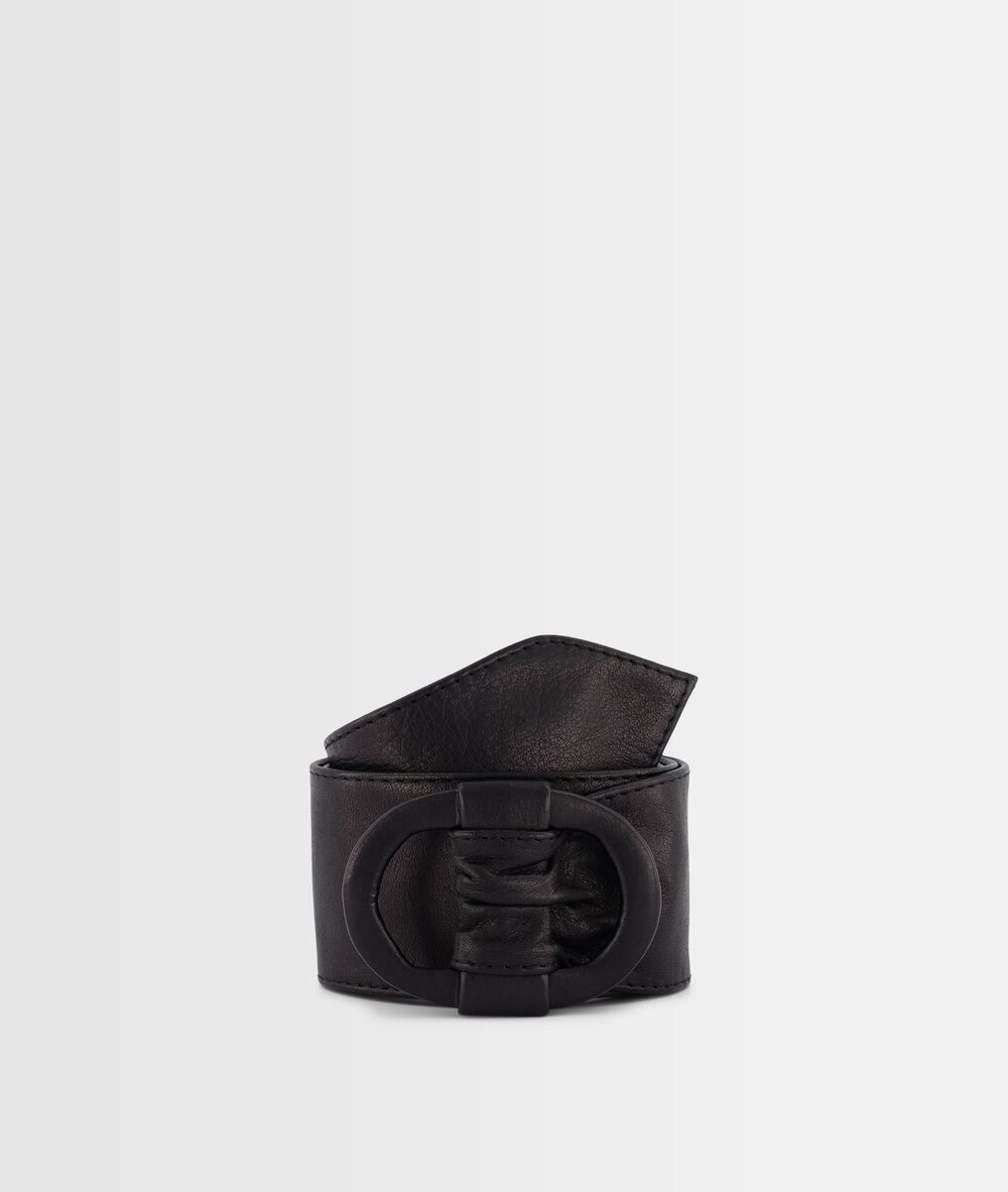 Elya wide black leather belt noir.