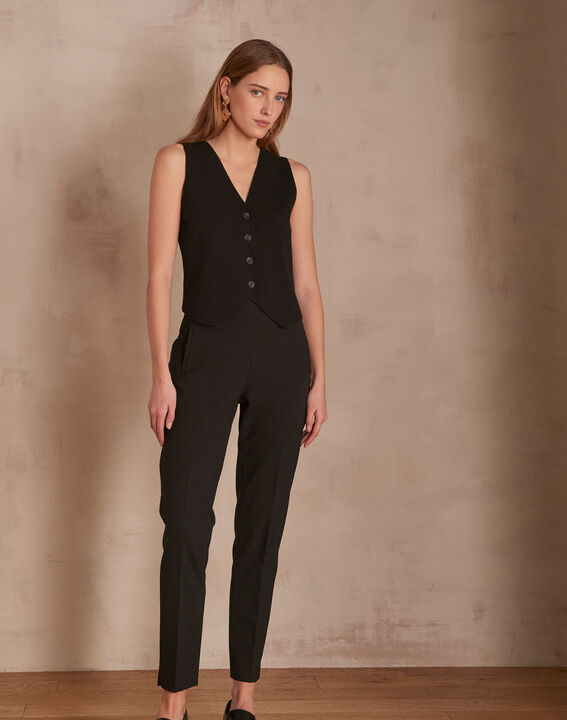 Lara black microfibre cigarette trousers | 1-2-3 Lara black microfibre cigarette trousers PhotoZ | 1-2-3