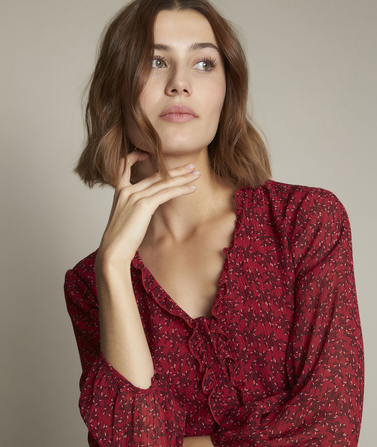 Marie printed blouse light fuscia.