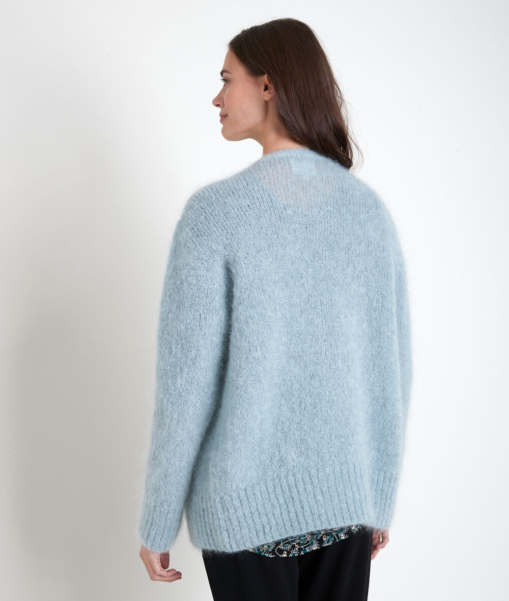 Rozelle celadon mohair blend cardigan menthe.