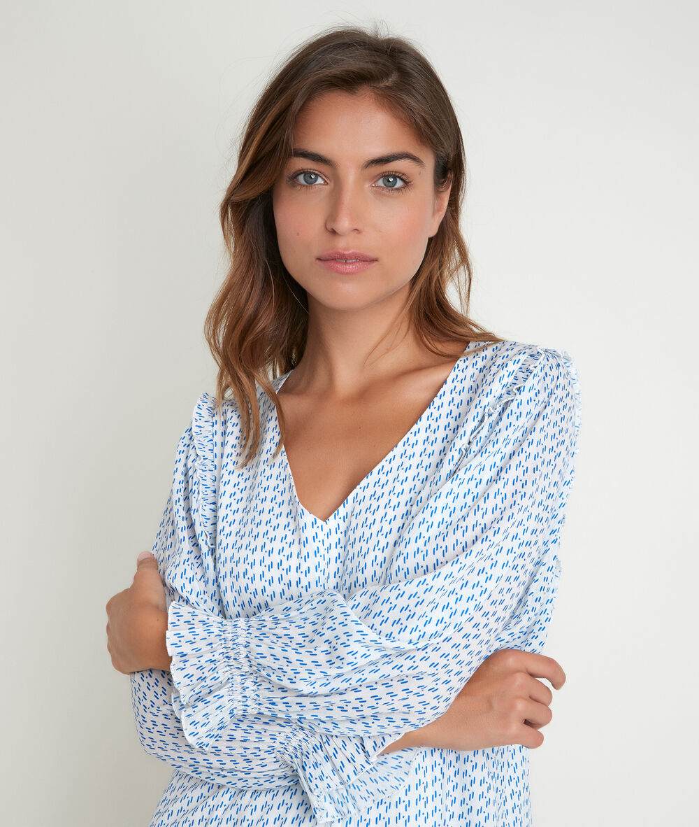 Nelia printed dress ecru.