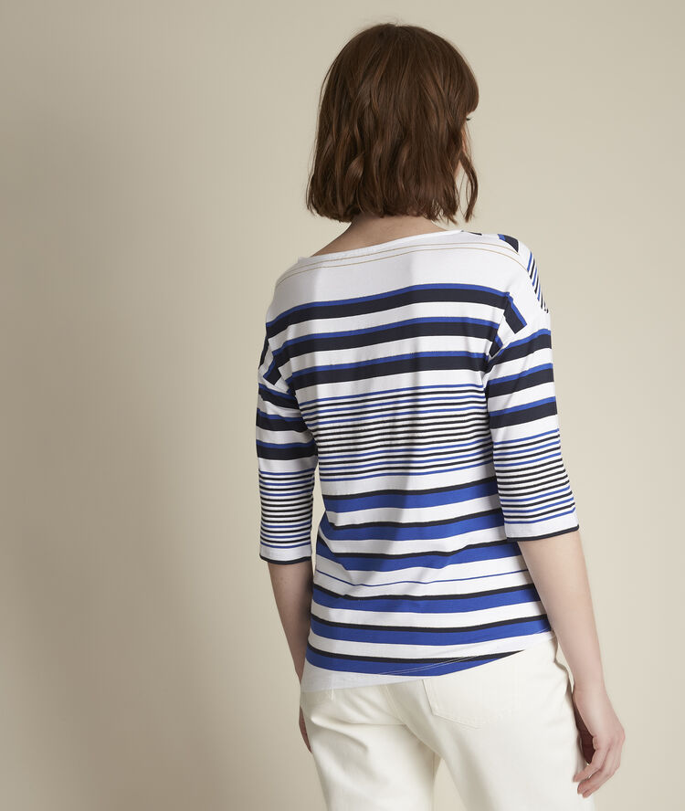 Royan asymmetrical striped t-shirt white.