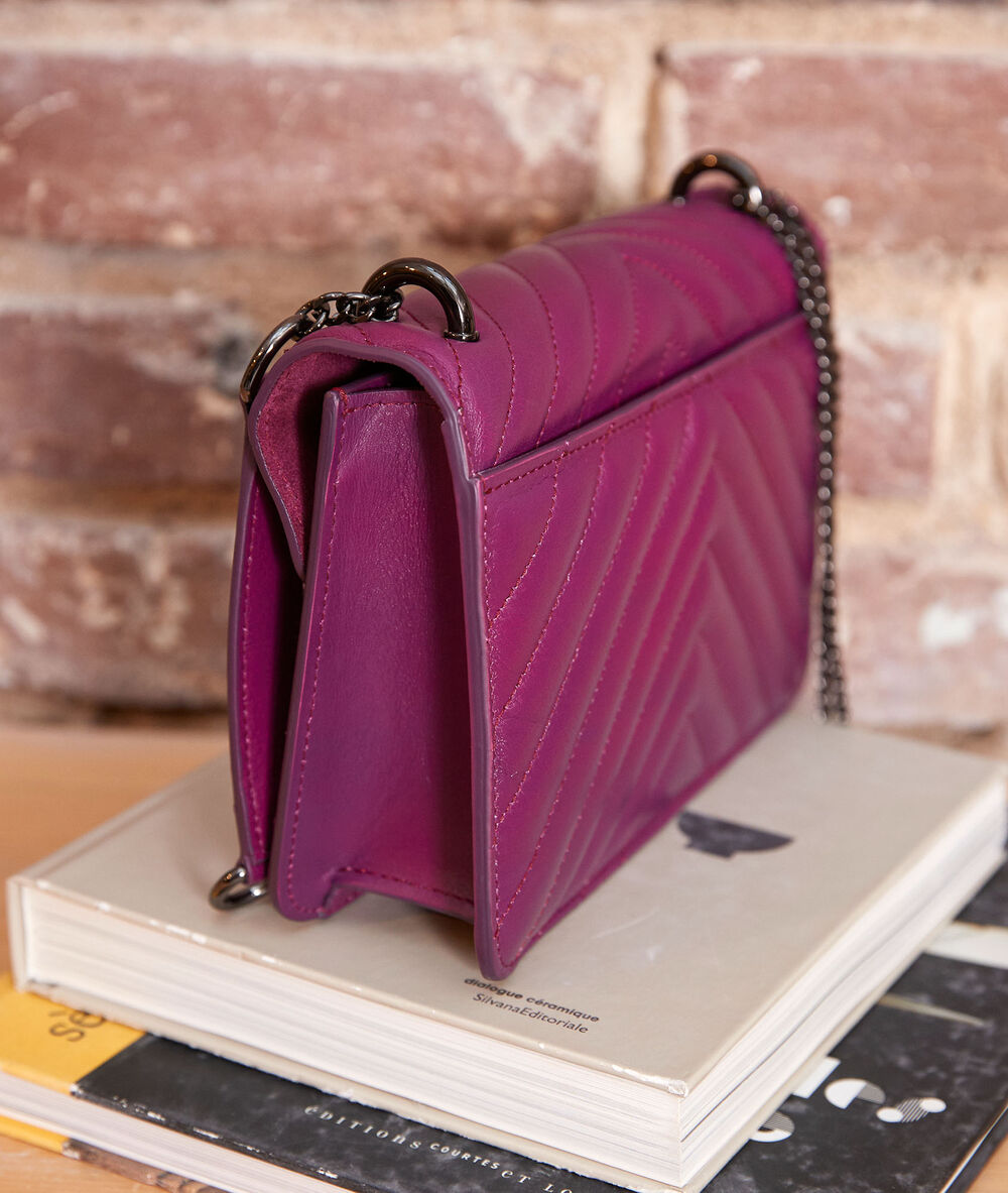 123 small quilted bag in fuchsia fuchsia fonce.