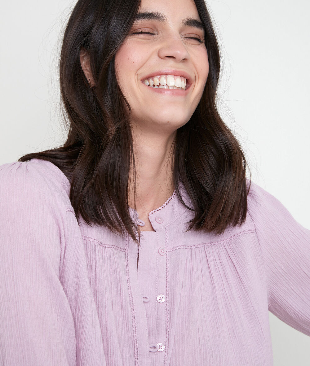 Tobby mauve cotton blouse mauve.