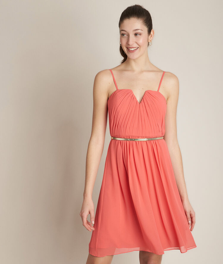 Orchid&eacute;e coral bustier dress coral.