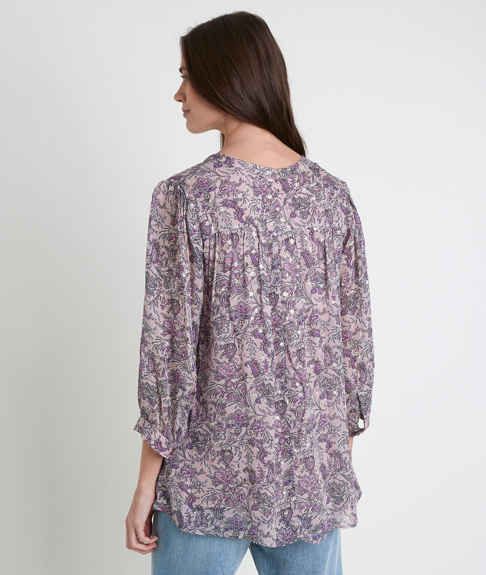 Elsa mauve printed blouse mauve.