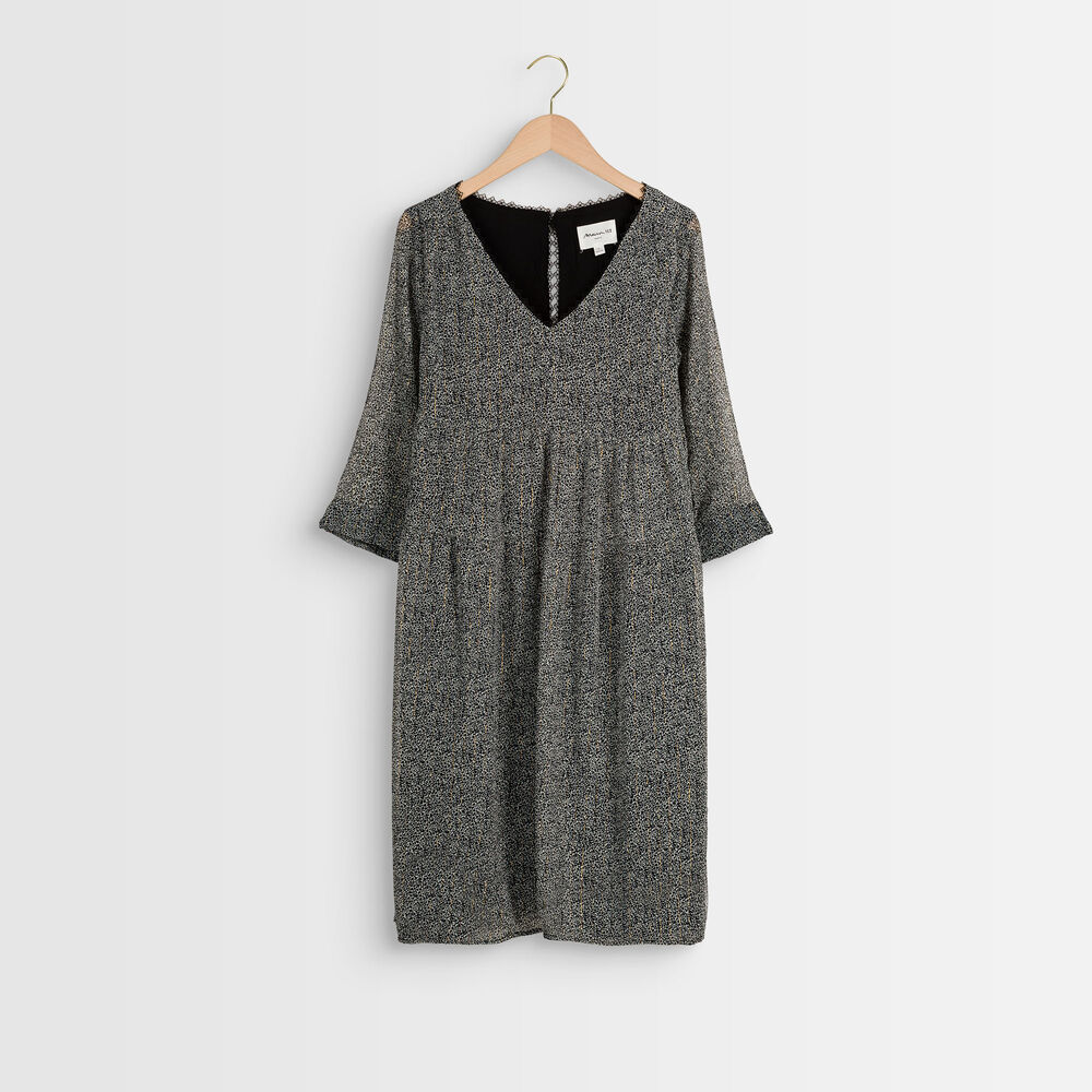 Noce lurex printed dress anthracite.