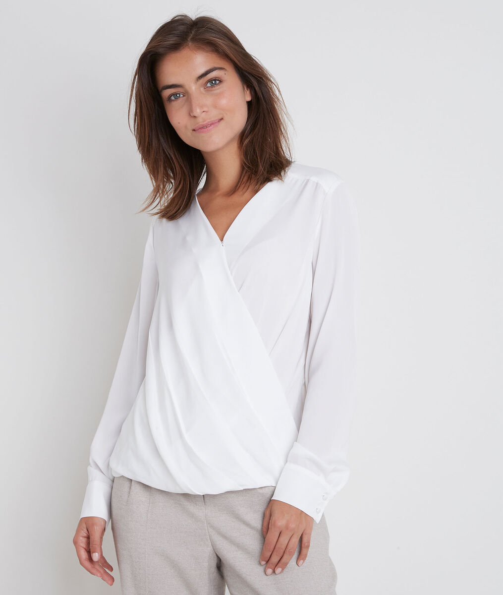 Jalila ecru draped blouse | 1-2-3 Jalila ecru draped blouse PhotoZ | 1-2-3