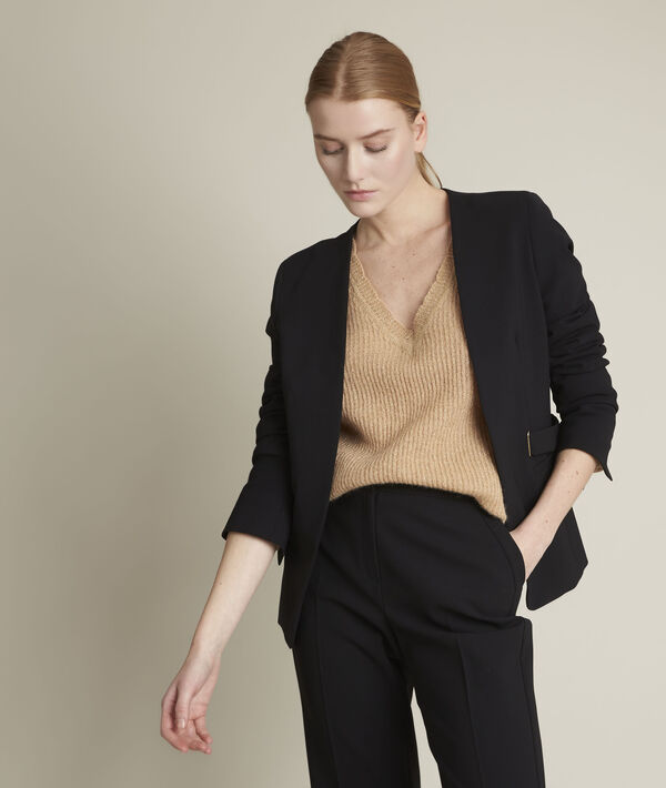 Flambeur tan lurex pullover | 1-2-3 Flambeur tan lurex pullover PhotoZ | 1-2-3
