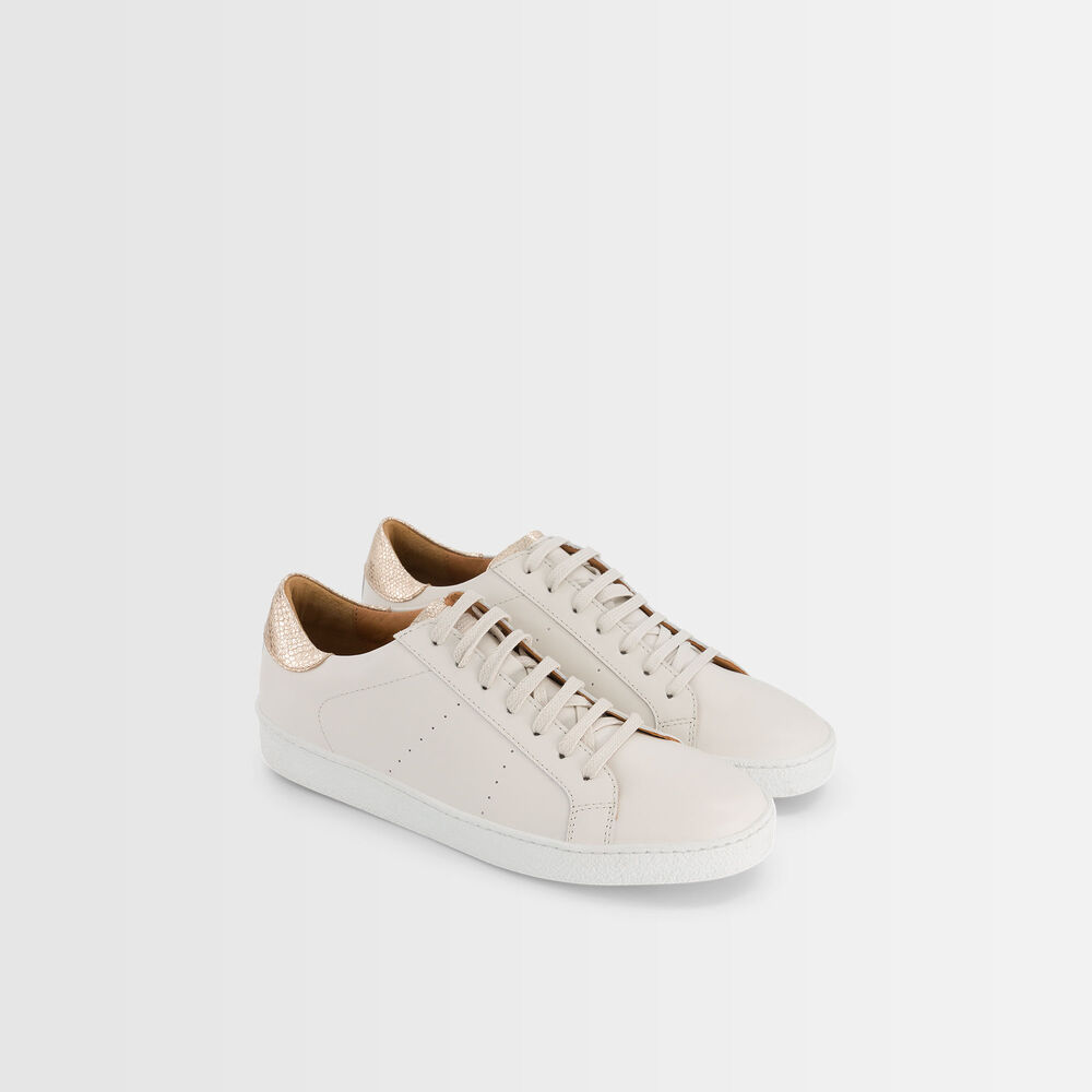 Gilda leather trainers creme.
