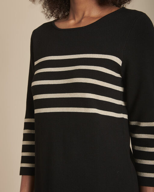 France black striped knit dress (2) - Maison 123