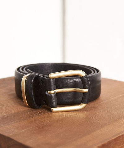 Elva slim black leather belt PhotoZ | 1-2-3