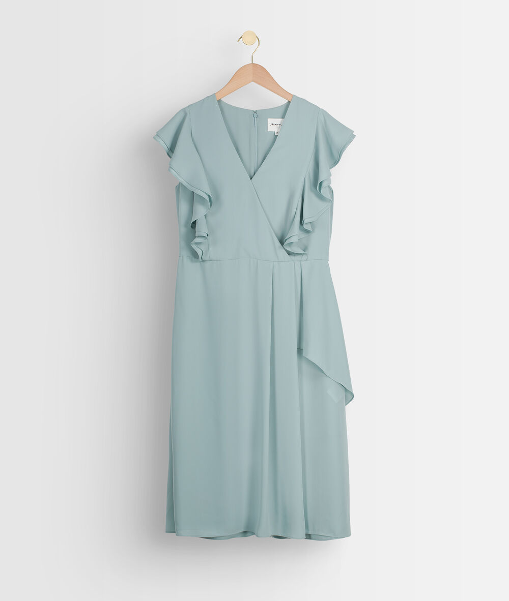 Melanie celadon ruffle dress celadon.