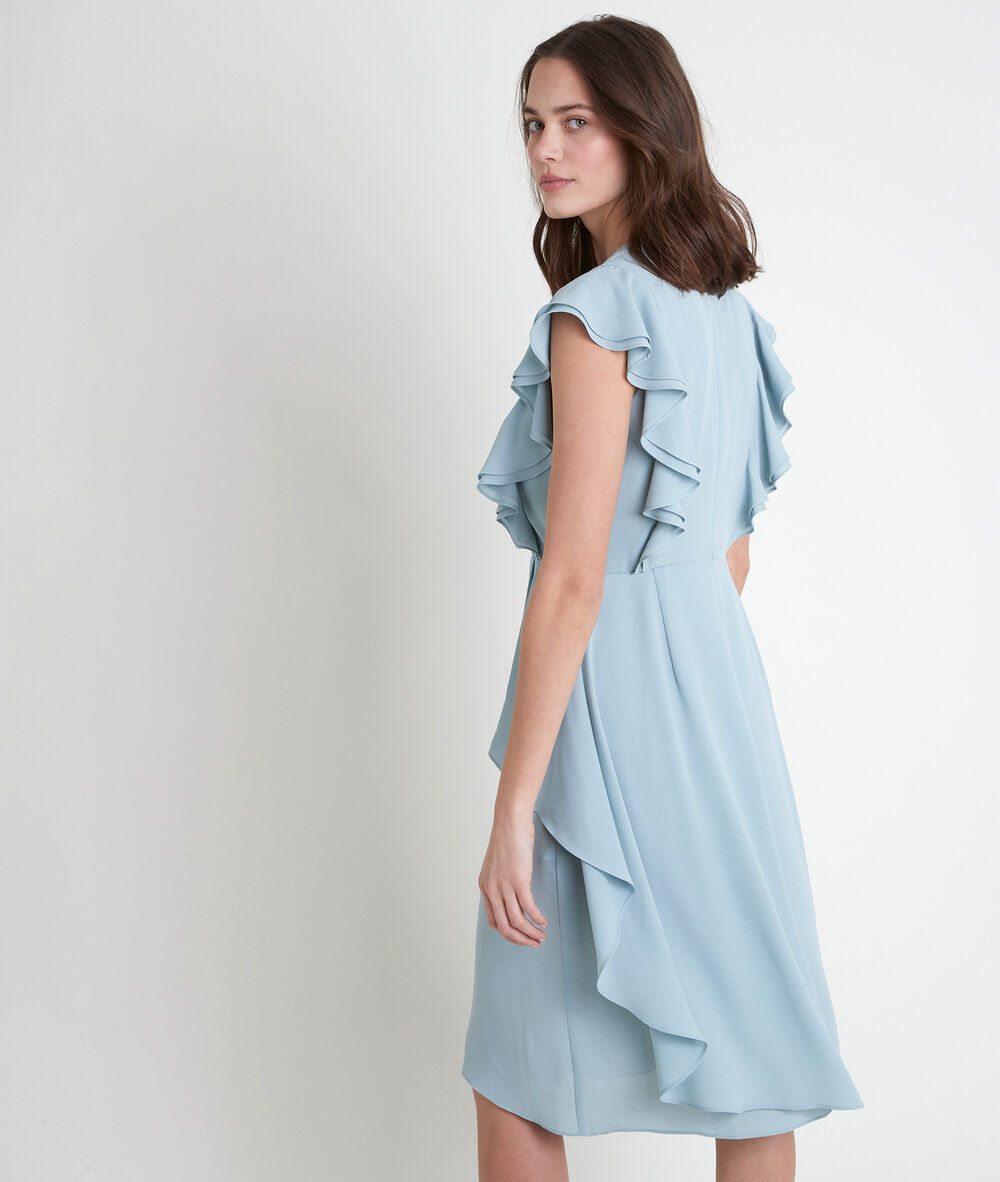 Melanie celadon ruffle dress celadon.