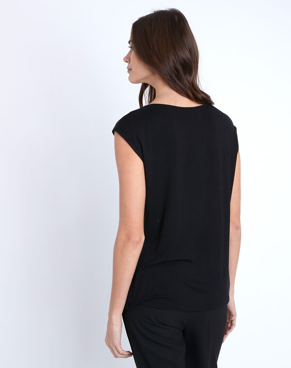 Neptune black v-neck blouse black.