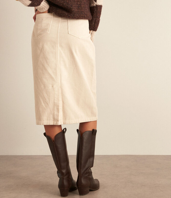 Kayne cream corduroy pencil skirt PhotoZ | 1-2-3
