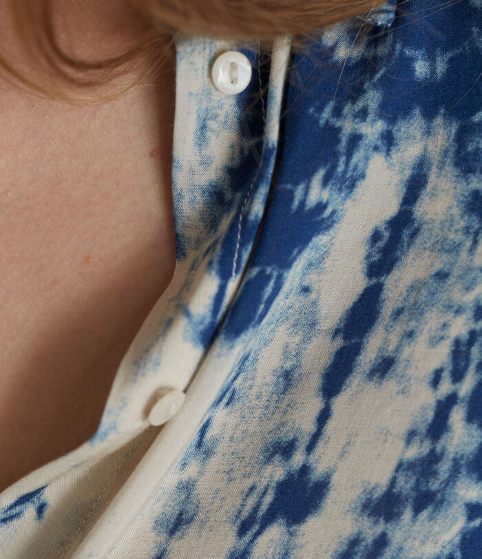 Taria blue and white tie-dye-print blouse PhotoZ | 1-2-3