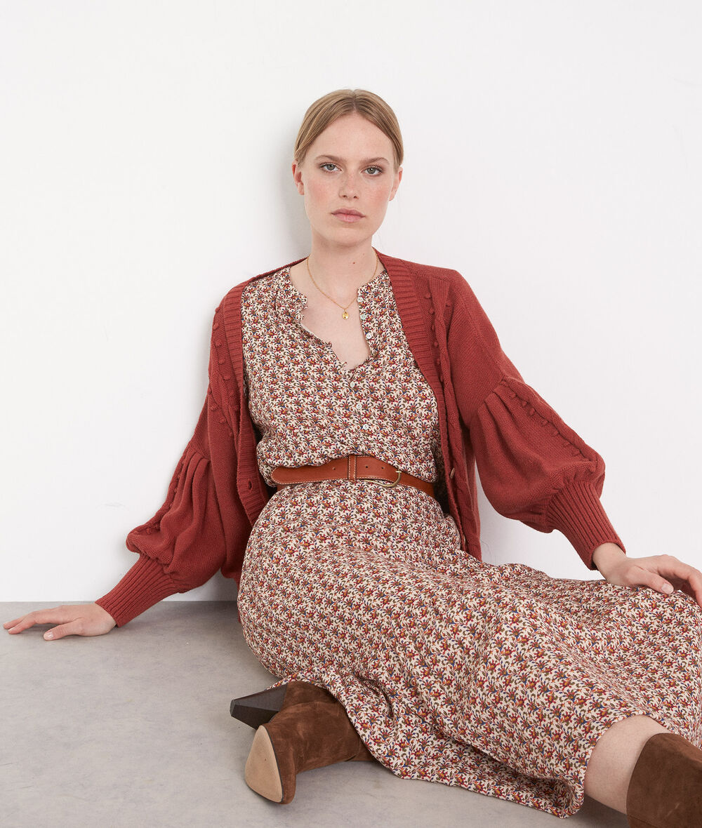 Hiba beige and red printed maxi dress  PhotoZ | 1-2-3