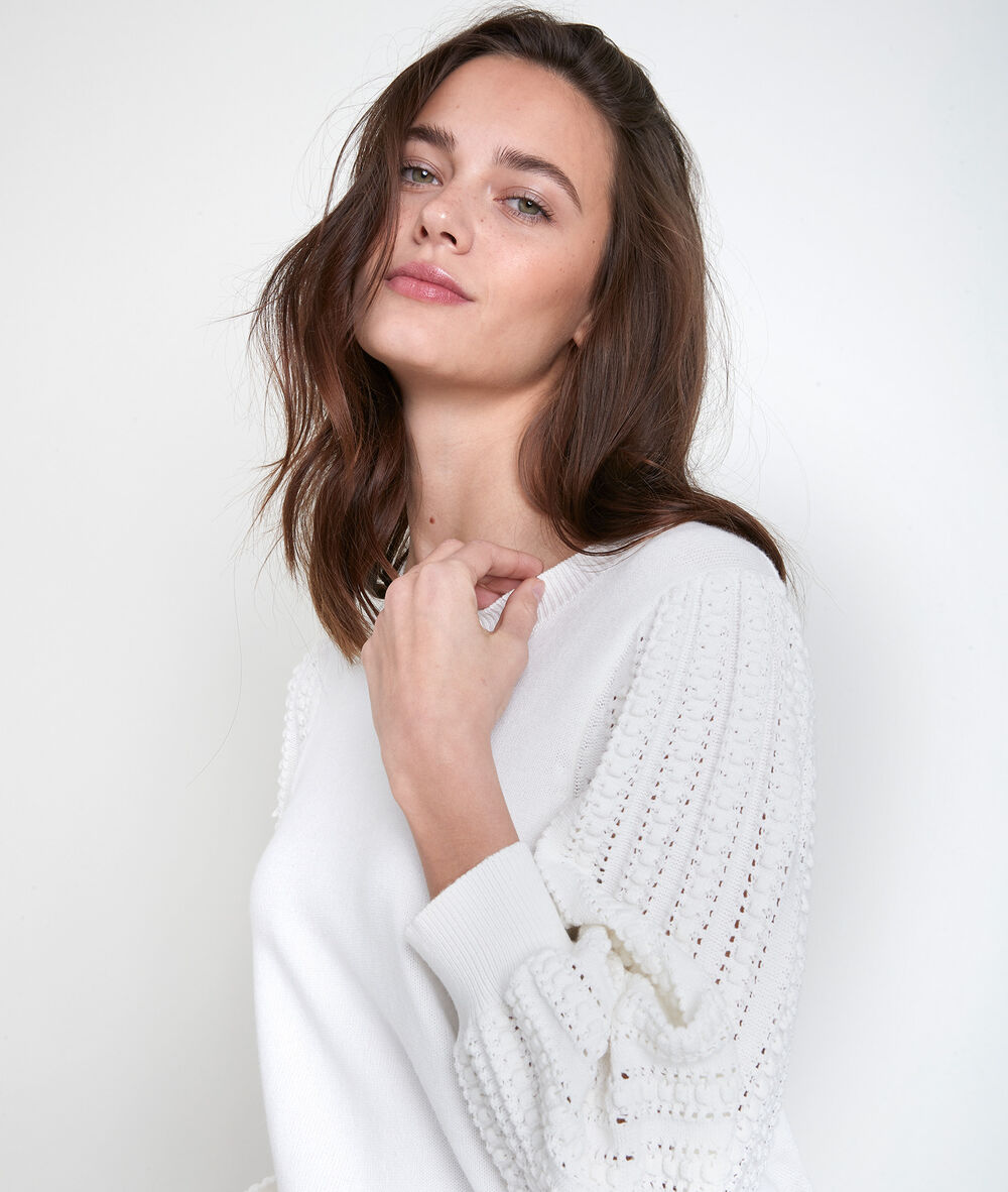 Aube ecru decorative knit jumper ecru.