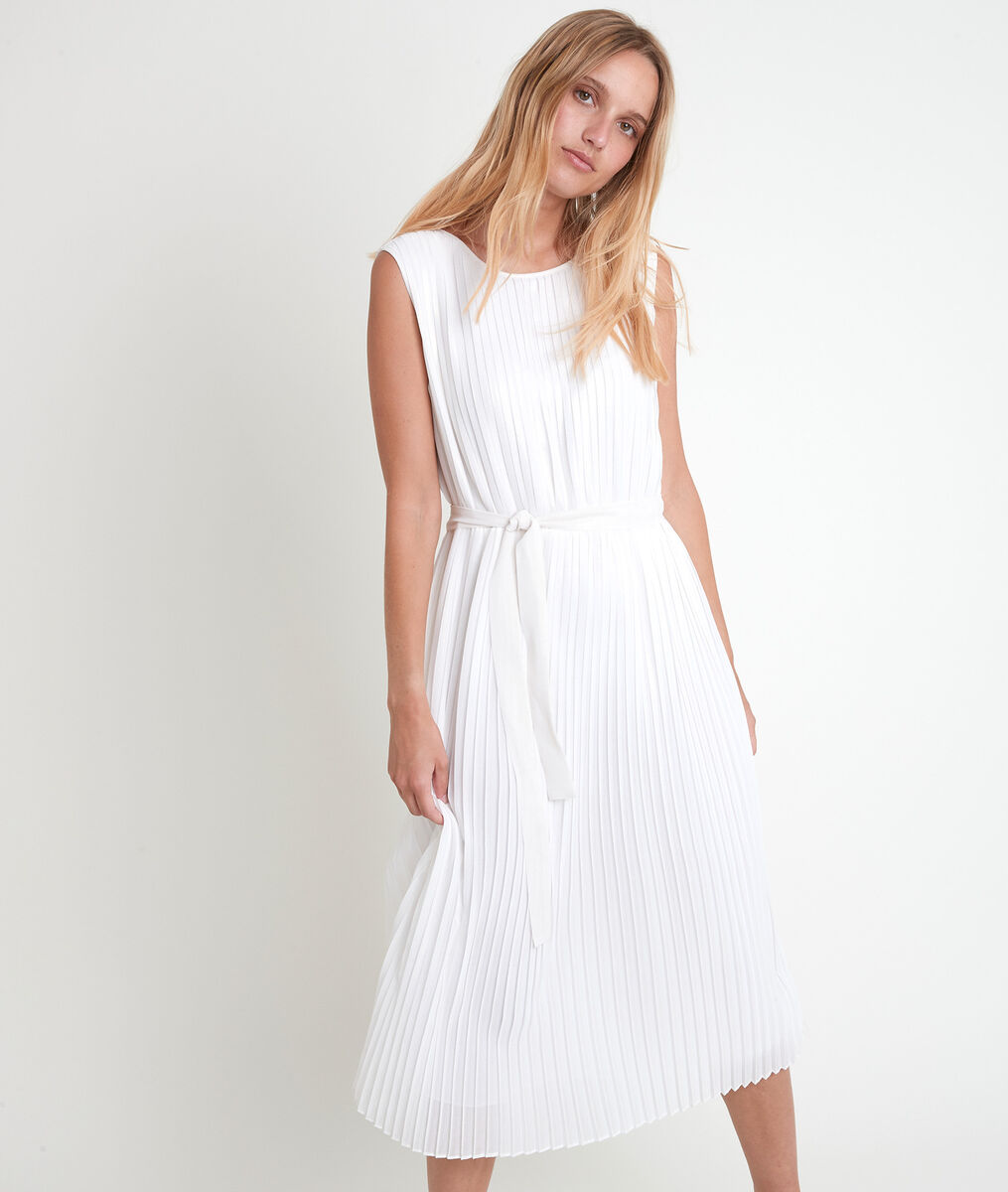 Marlène iridescent ecru pleated dress | 1-2-3 Marlène iridescent ecru pleated dress PhotoZ | 1-2-3