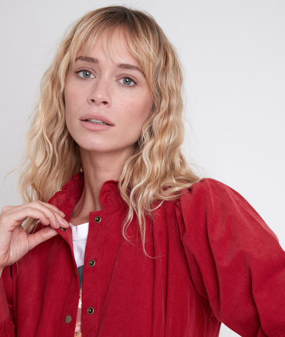 Jeraldine red corduroy shirt terracotta.