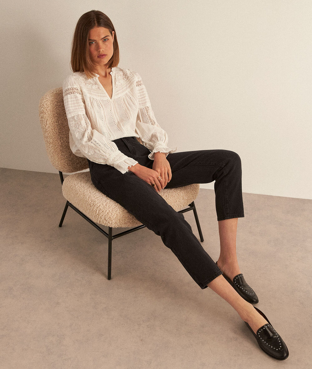 Tevi ecru linen blouse ecru.