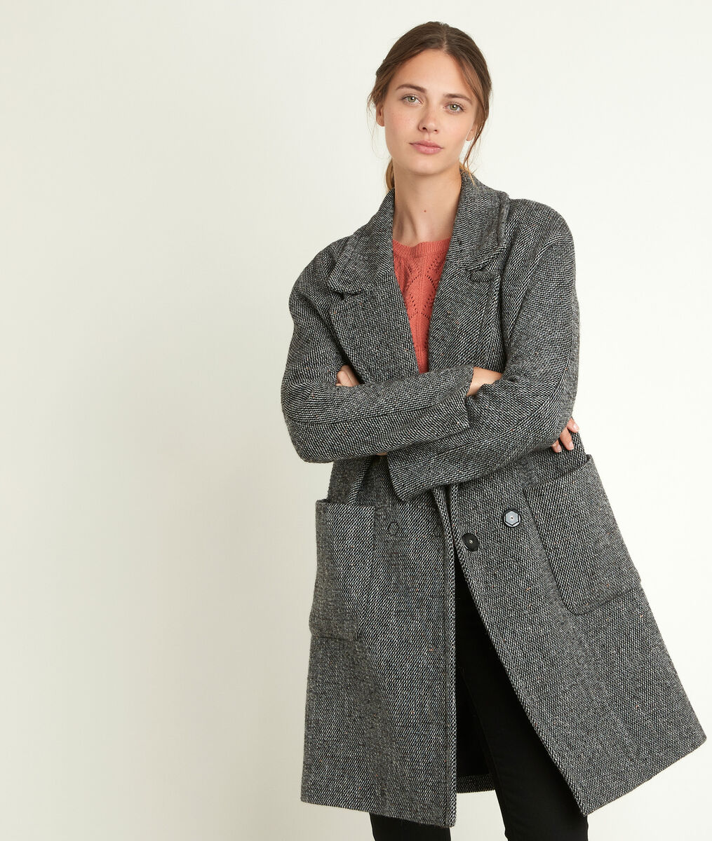 Oki patterned wool coat | 1-2-3 Oki patterned wool coat PhotoZ | 1-2-3