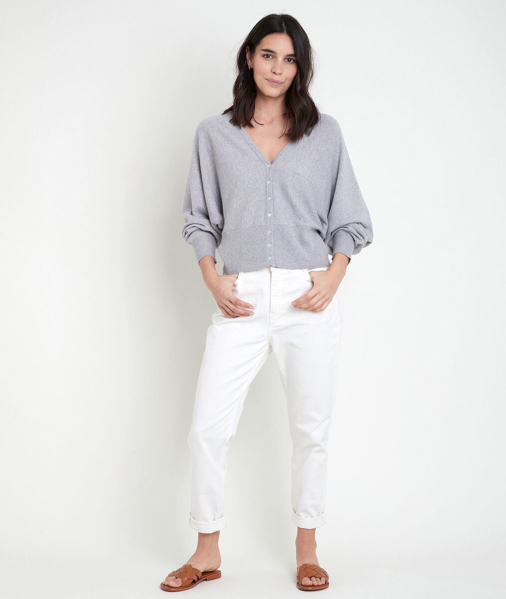 ALDO grey recycled polyamide cardigan | 1-2-3 ALDO grey recycled polyamide cardigan PhotoZ | 1-2-3