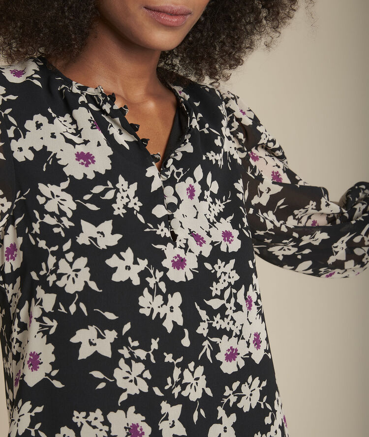 Izine floral print straight dress black.