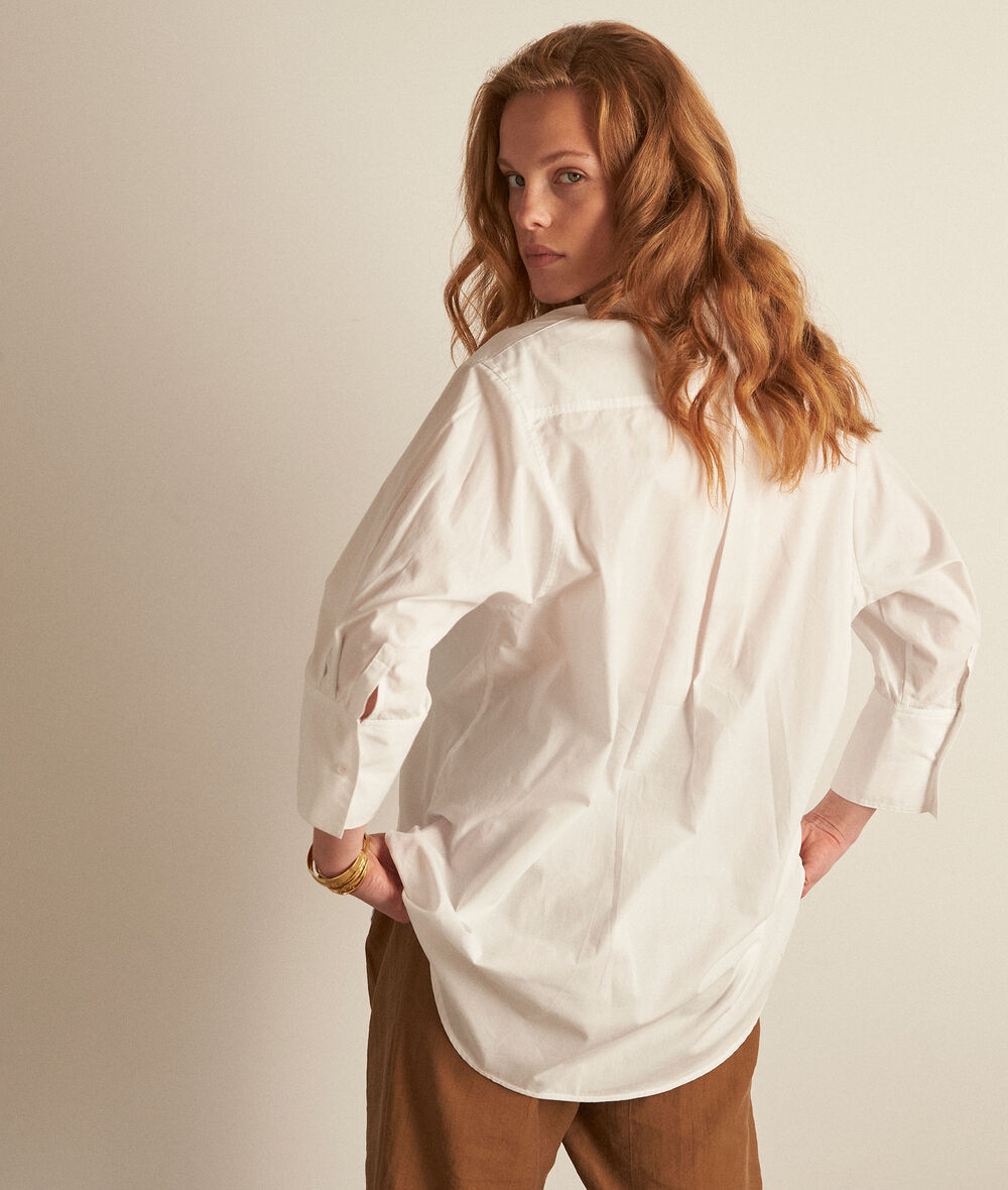Adoline oversized long white organic cotton shirt PhotoZ | 1-2-3