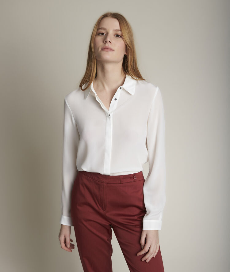 Maelle ecru silk shirt ecru.