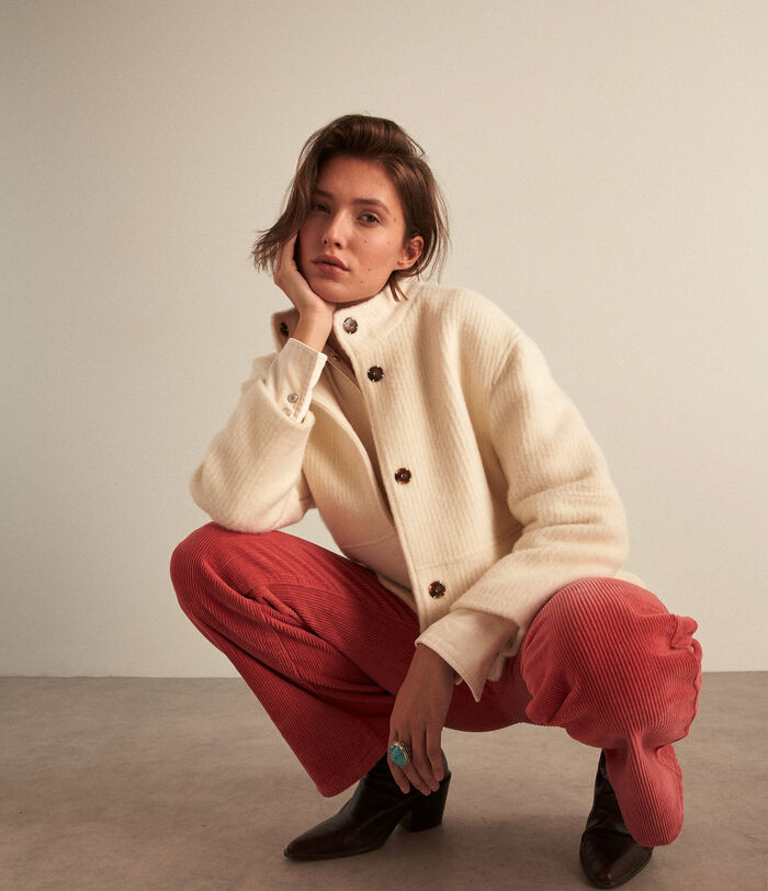 Lamia ecru short wool coat PhotoZ | 1-2-3