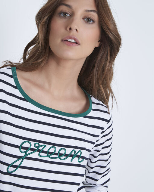 Paraise white striped slogan t-shirt white.