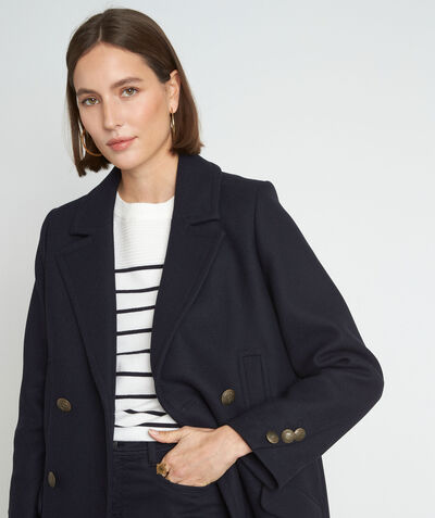 LEE navy blue double-breasted coat PhotoZ | 1-2-3