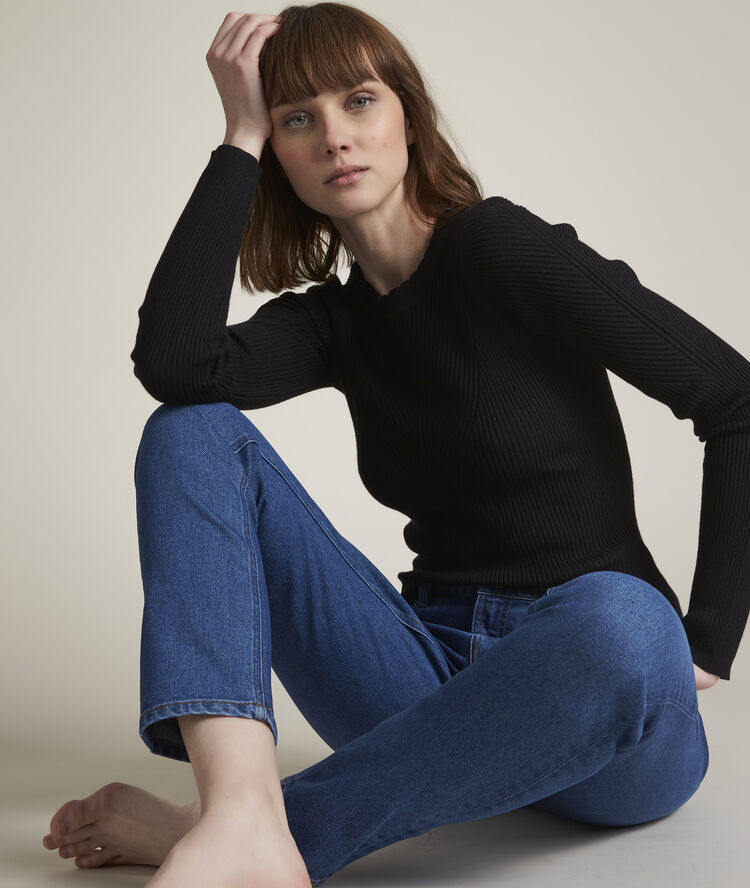 D&eacute;lice ribbed jumper black.
