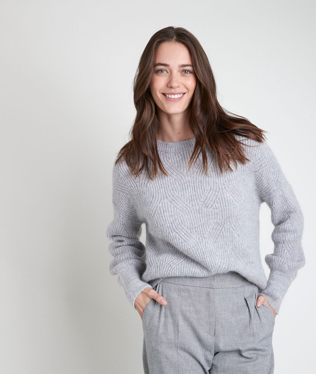 Aleka grey wool blend jumper | 1-2-3 Aleka grey wool blend jumper PhotoZ | 1-2-3