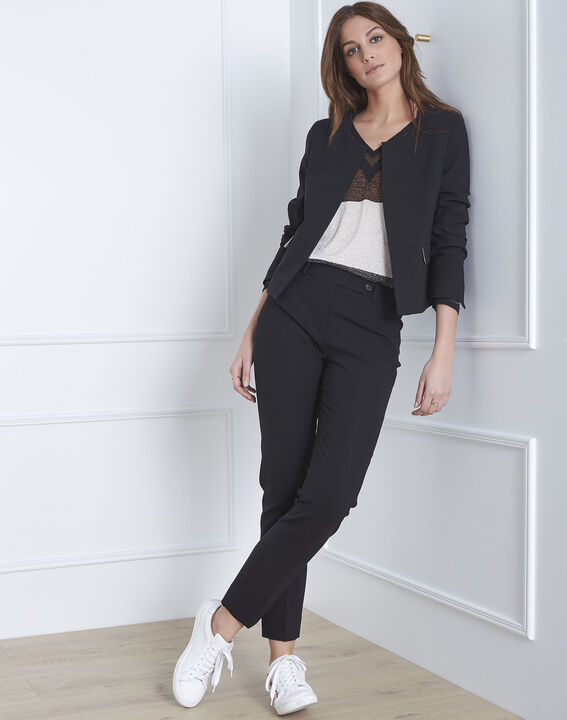 Artiste brown jumper with lurex stripes | 1-2-3 Artiste brown jumper with lurex stripes PhotoZ | 1-2-3