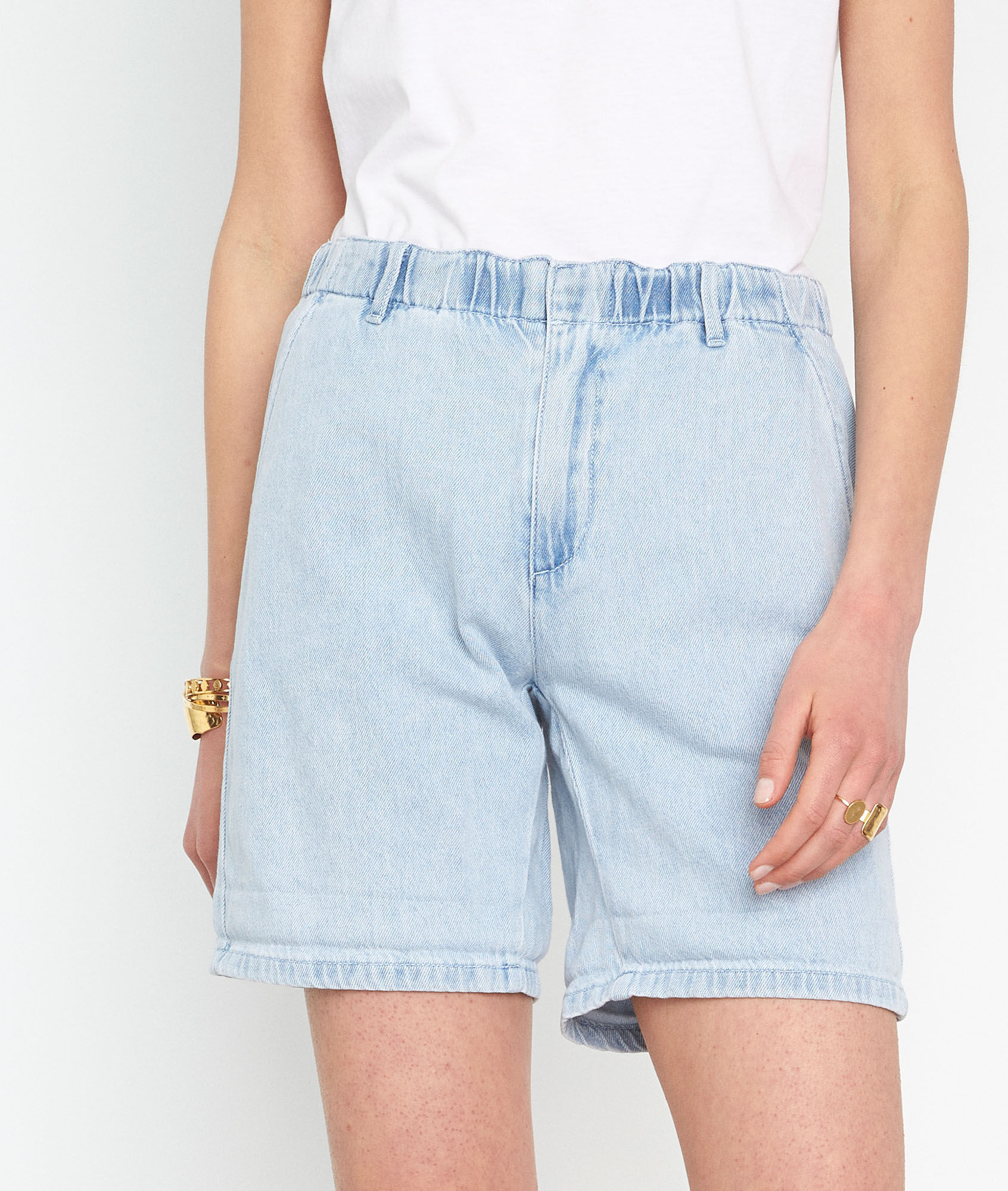 Bruna pure bleached denim paperbag 