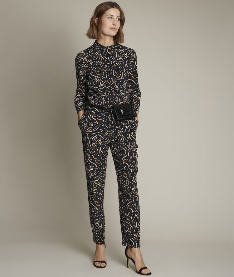 Carmen printed jumpsuit navy blue.