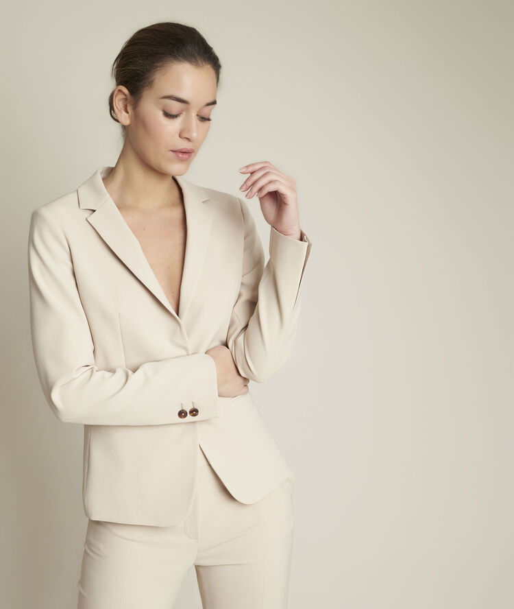 Sarry beige microfibre jacket greige.