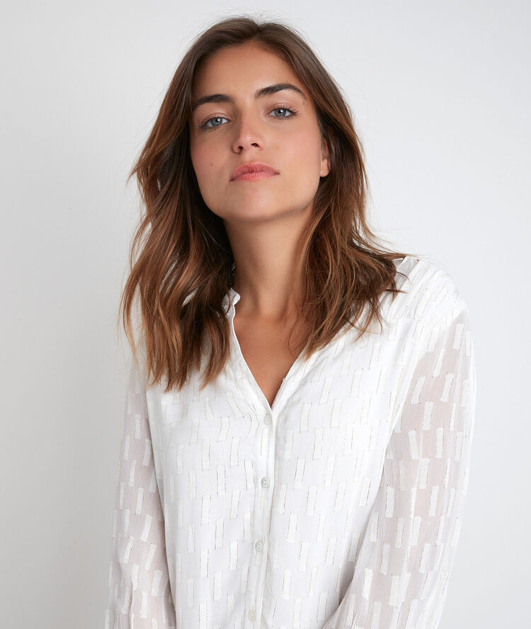 Elssie ecru lurex blouse ecru.