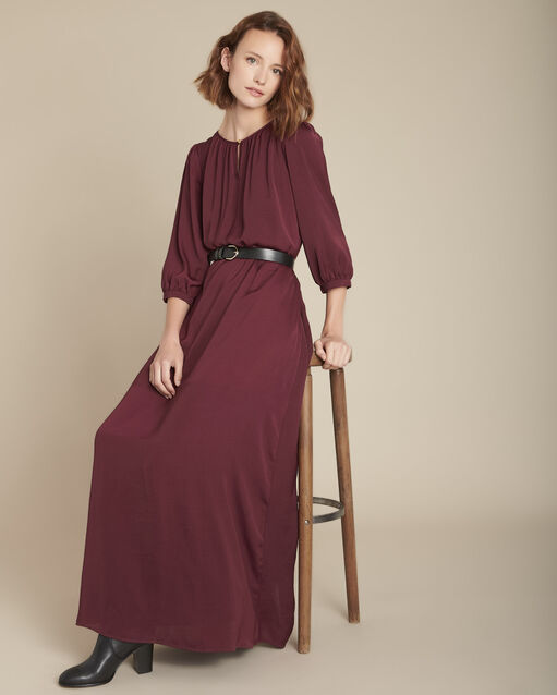 Ivana long, pomegranate, flowing dress (1) - Maison 123