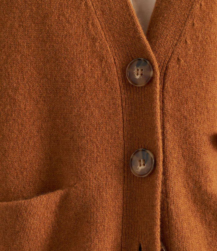 Bryton cinnamon responsible wool sleeveless cardigan PhotoZ | 1-2-3